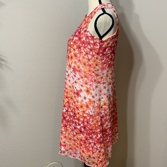 Calvin Klein Colorful Floral Print Dress Size 2P - Picture 4 of 6